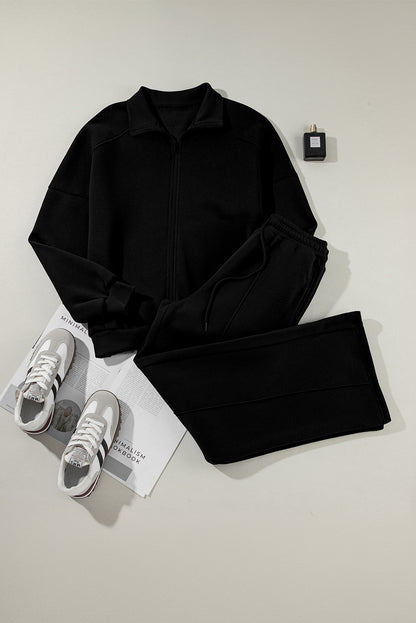 Sweatshirt met halve rits en bijpassende broek