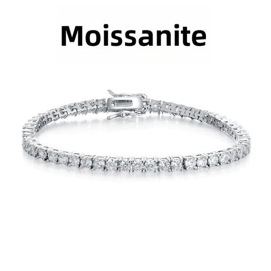 Classic 18K Gold Electroplated Tennis Bracelet with Zircon/Moissanite Stones