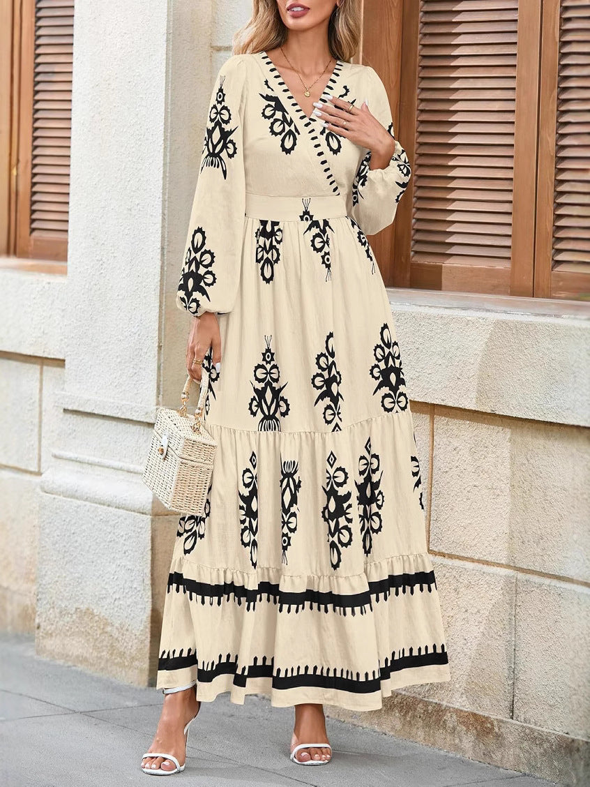 Bohemian Floral Long Sleeve Dress