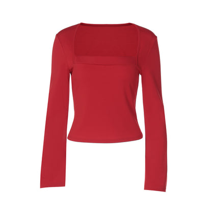 Sexy top met vierkante hals en wijde mouwen