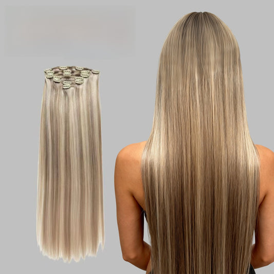 Invisible Clip-Ins Set Hair Extensions Real Human Hair