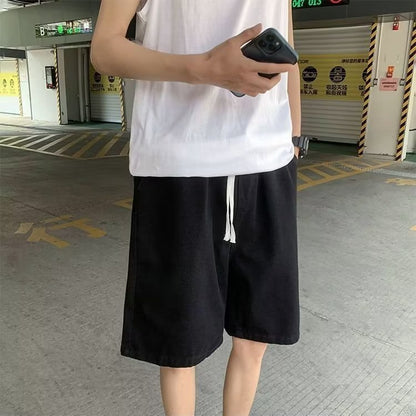 Men's Denim Shorts Summer Loose Five-Point Pants