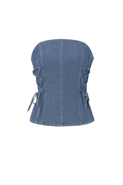 Denim kanten tubetop