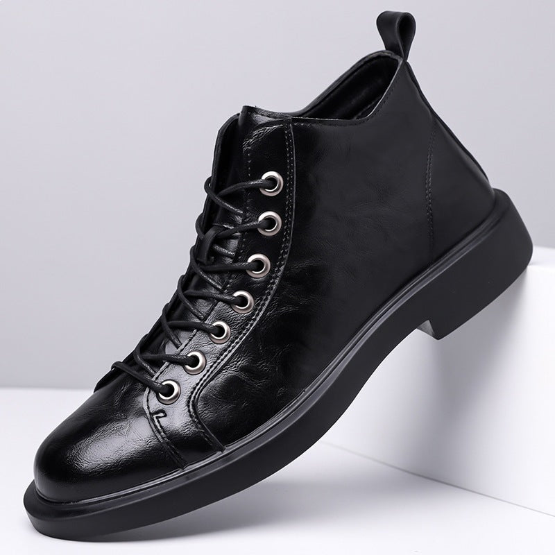 Mens Retro Martin Boots Soft Sole Lace-Up