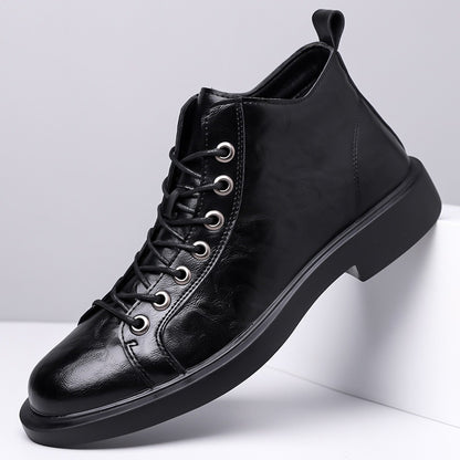 Mens Retro Martin Boots Soft Sole Lace-Up