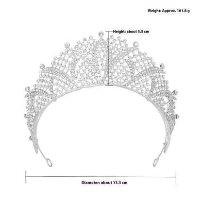 Zirkoon volledige diamant legering bruids tiara