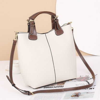 Women's Cowhide Bucket Tote Bag