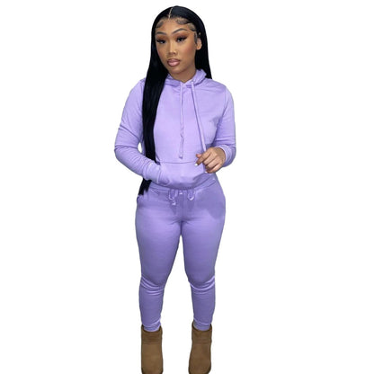 Dames geborstelde tweedelig casual sportpak