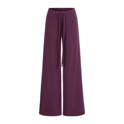 Low-Waist Drawstring Wide-Leg Casual Pants