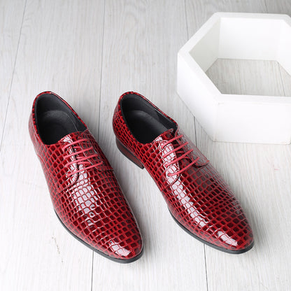 Mens Pointed Toe Leather Shoes British Korean Style