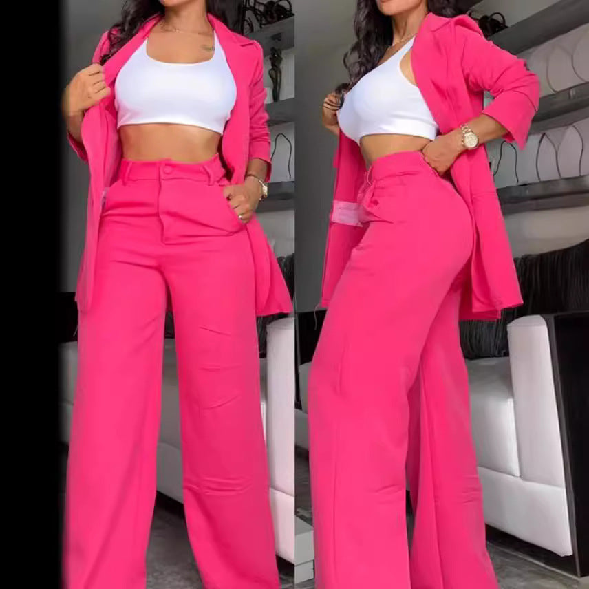 Elegant Solid Color Women's Suit Set