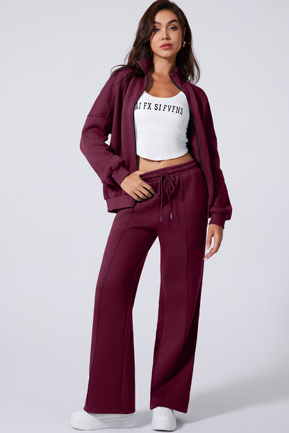 Sweatshirt met halve rits en bijpassende broek