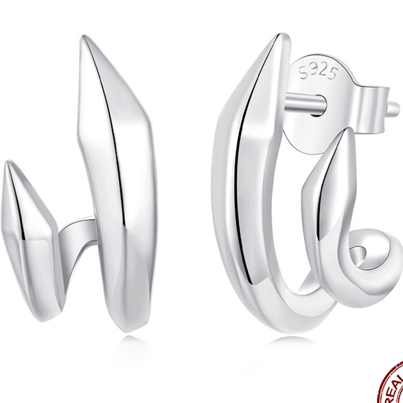 Geometric Double-Layer Earrings Exquisite Stereo Line Earrings