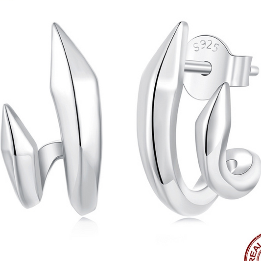 Geometric Double-Layer Earrings Exquisite Stereo Line Earrings