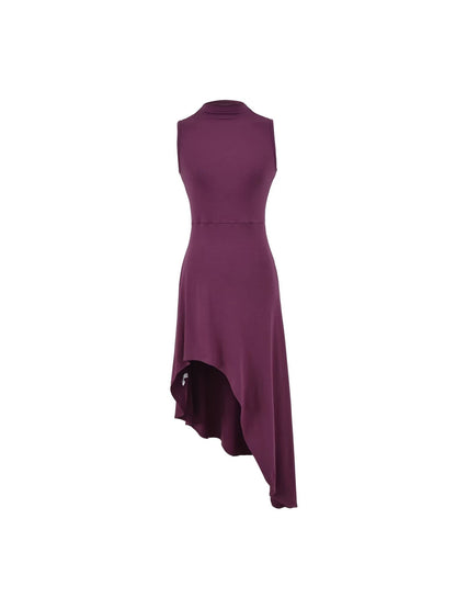 French Style High Collar Sleeveless Dress