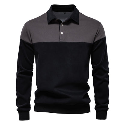 Mens Long Sleeve Polo Collar Sweater
