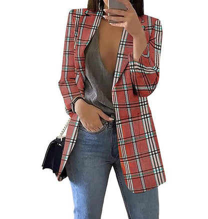 Geruite casual blazer