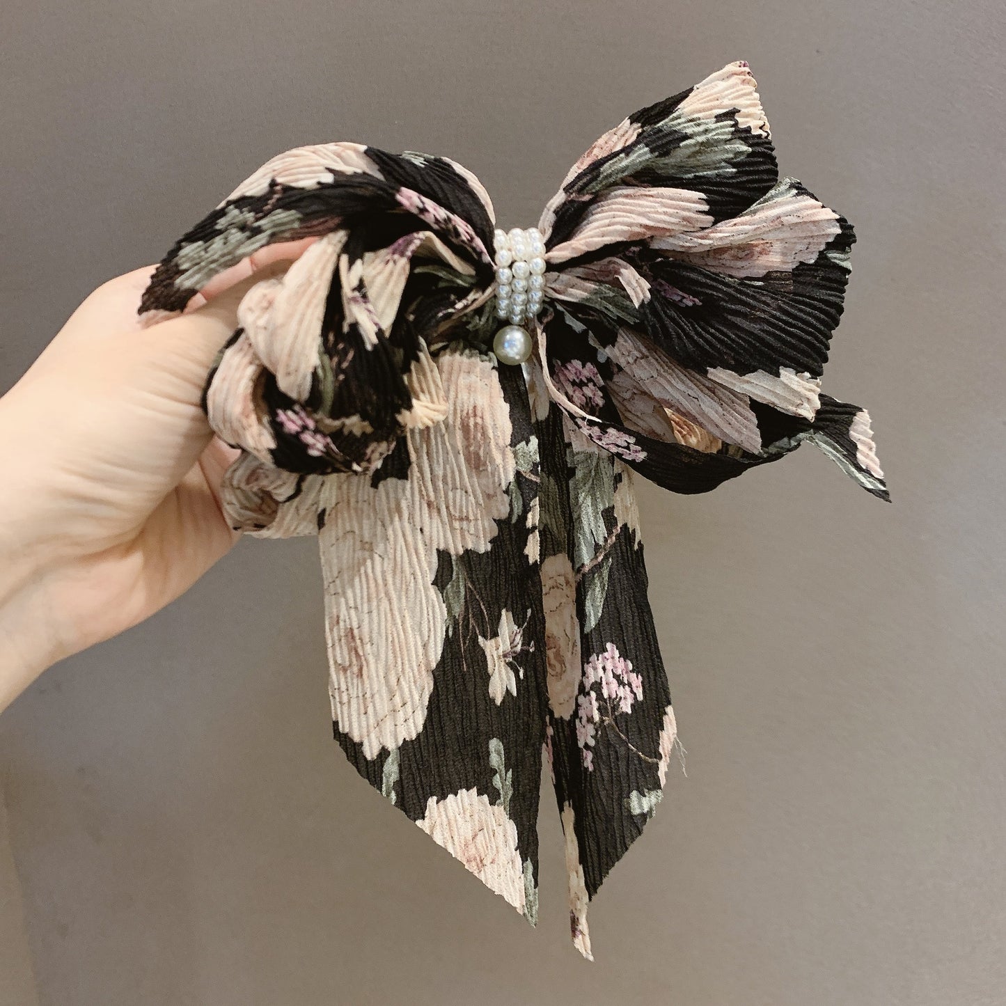 Grote strik bloemen haarspeld