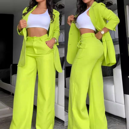 Elegant Solid Color Women's Suit Set