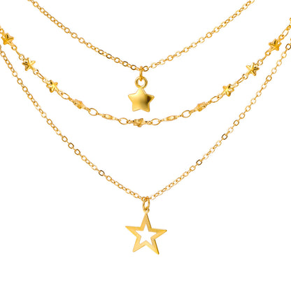 Women's Multi-Layered Star Pendant Alloy Necklace Vintage Clavicle Chain