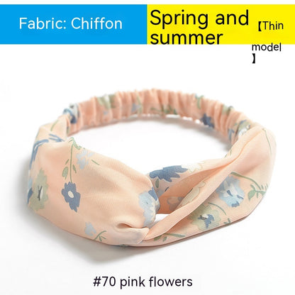 Elastische gekruiste chiffon hoofdband in Boheemse stijl