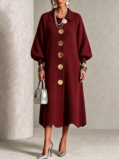 Womens Polo Collar Knit Dress