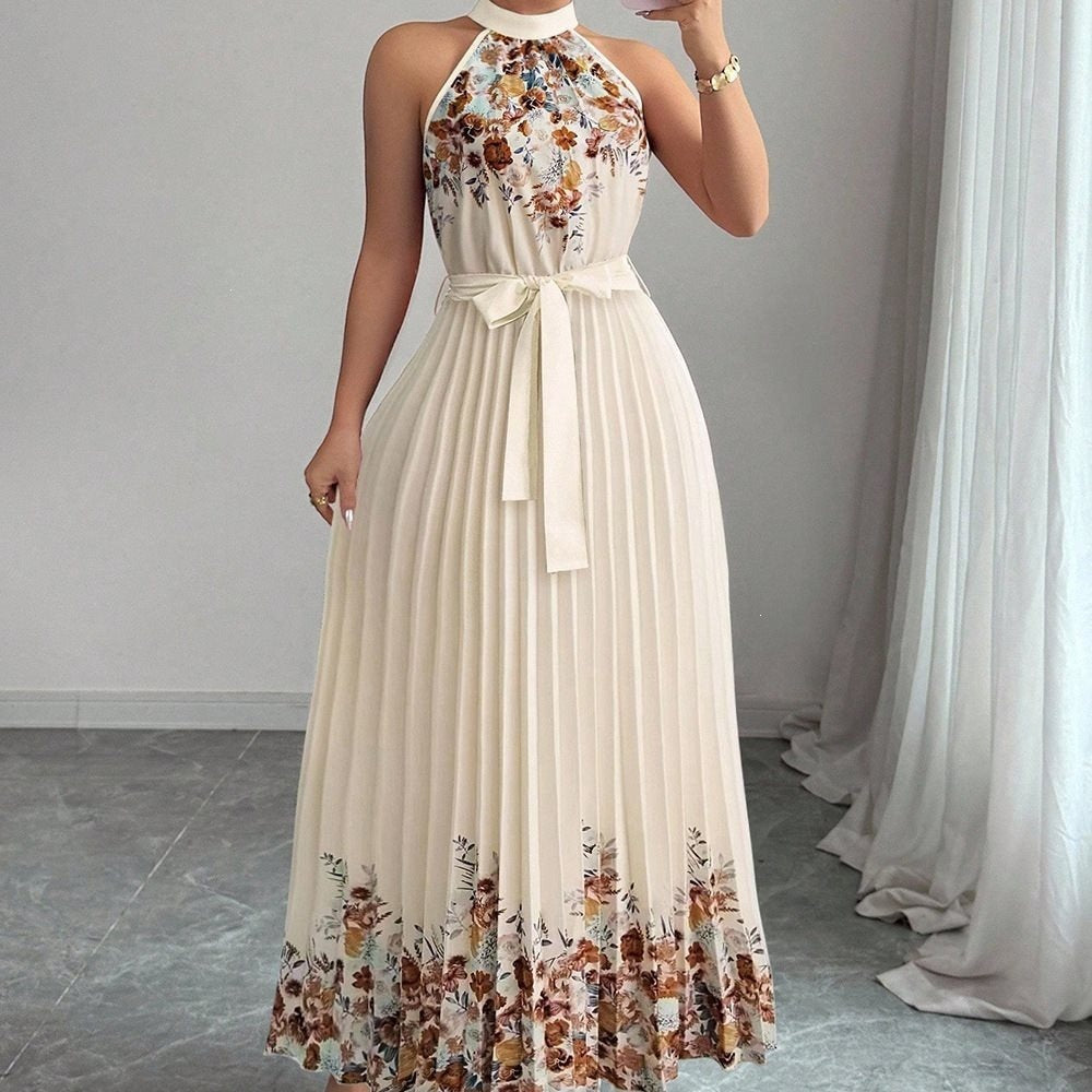 Maxi-jurk van chiffon met bloemenprint