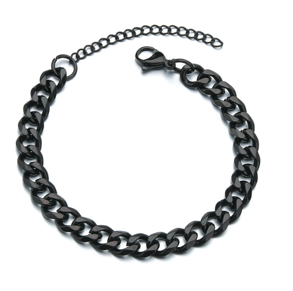 men's titanium steel bracelet six-sided grindingbracelet
