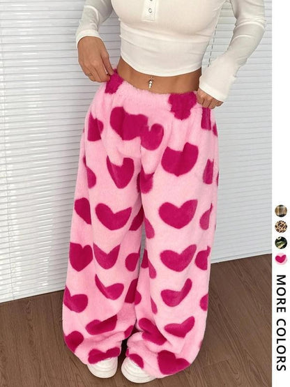 Women Wide-Leg Printed Casual Pants