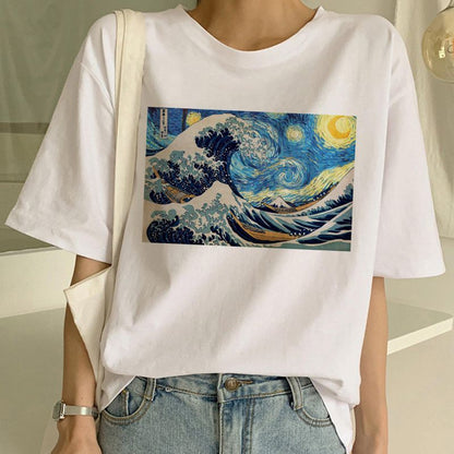 Van Gogh T-shirt Kunstschilderij T-shirt Dames