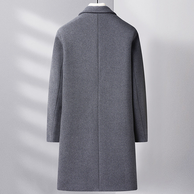 Mens Wool Blend Overcoat with Suit Collar
