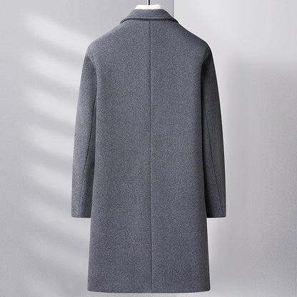 Mens Wool Blend Overcoat with Suit Collar
