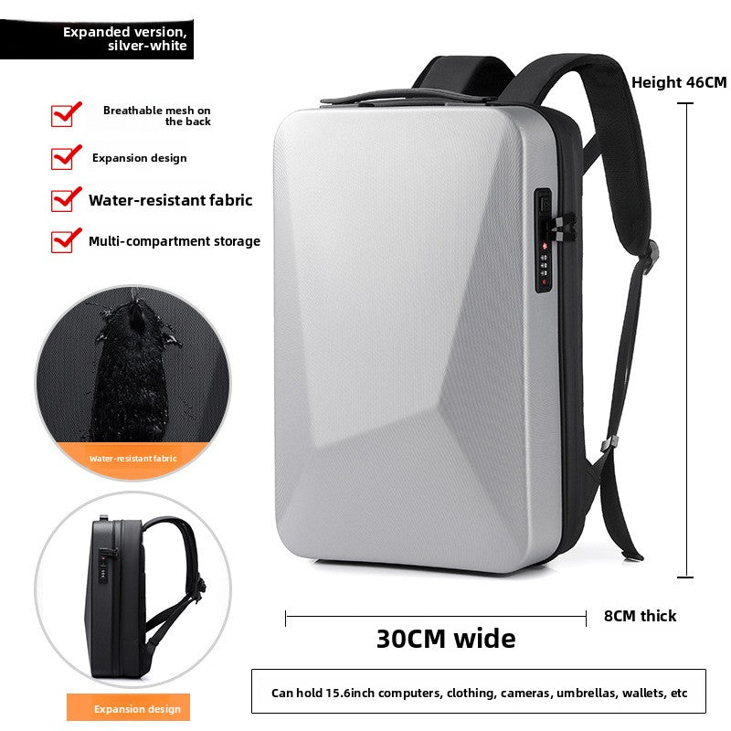 Large-capacity lockable commuter laptop bag