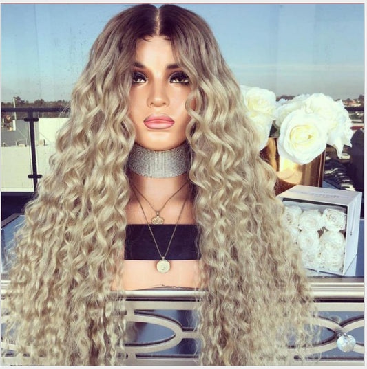 Kinky Krullend Synthetisch Lace Wig Met Natuurlijke Haarlijn