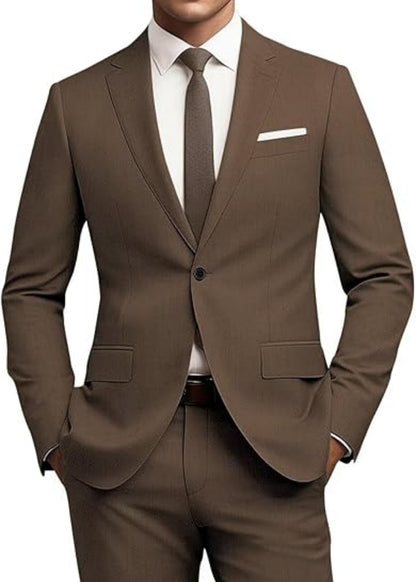 Veelzijdige effen zakelijke 3-delig kostuum