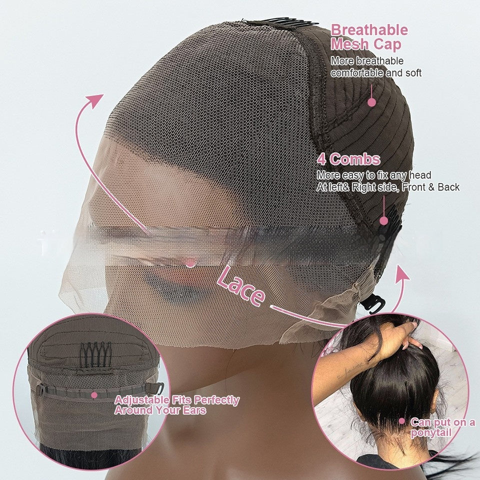 Real Human Hair Former Lace Head Cap Gradient Wig