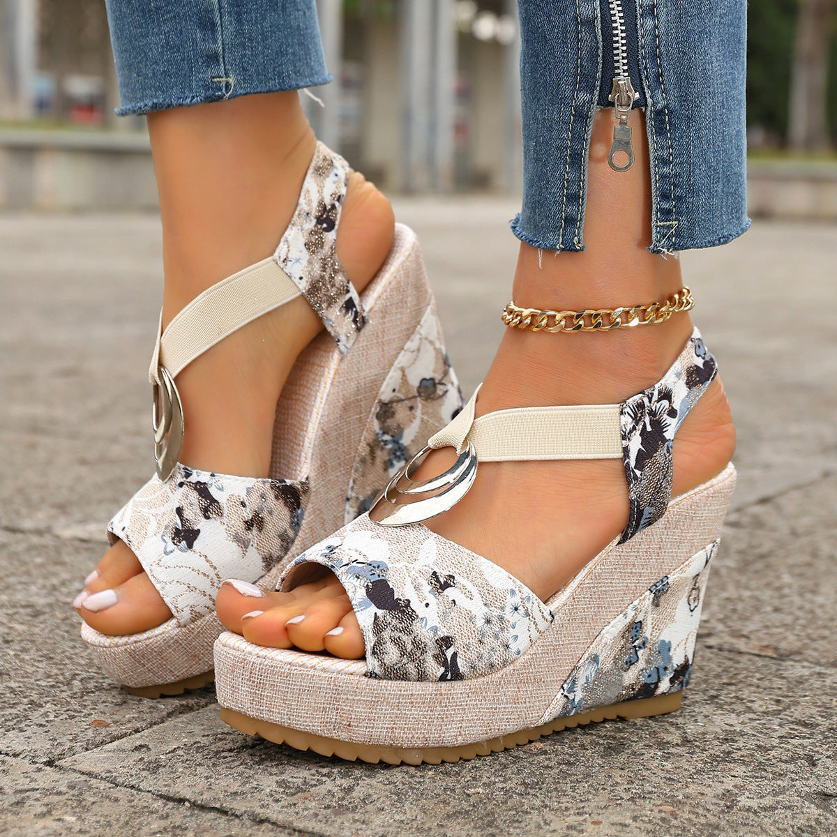 Wedge Heel Platform Sandals