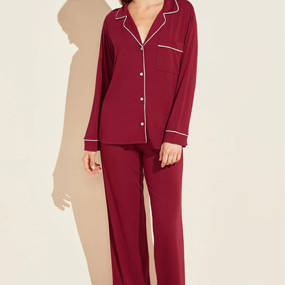 Women's Cotton Lapel Pajama Set