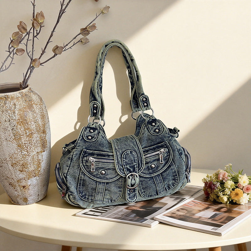 Retro Denim Women Shoulder Bag