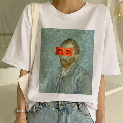 Van Gogh T-shirt Kunstschilderij T-shirt Dames