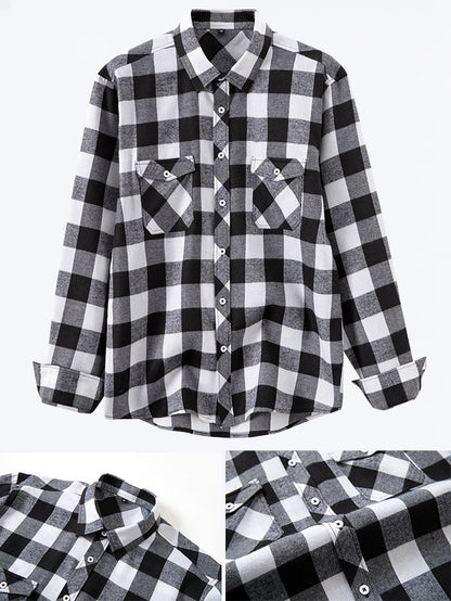 Classic Plaid Long Sleeve Shirt for Men