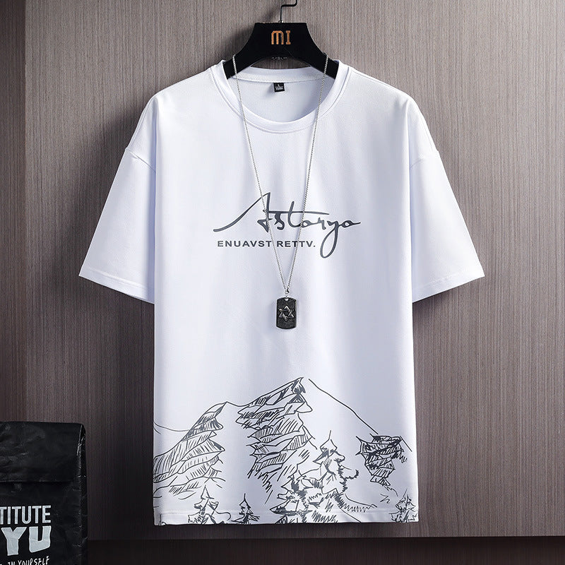 Men's Printed T-Shirt and Shorts Set