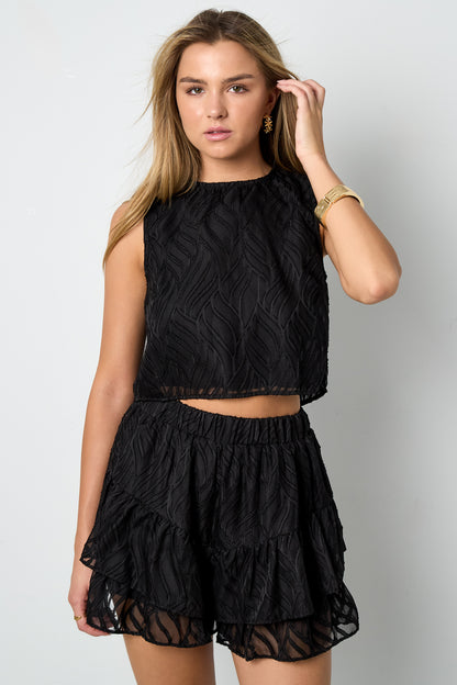 Co-ordset Witte Bladeren - Mouwloze Tops