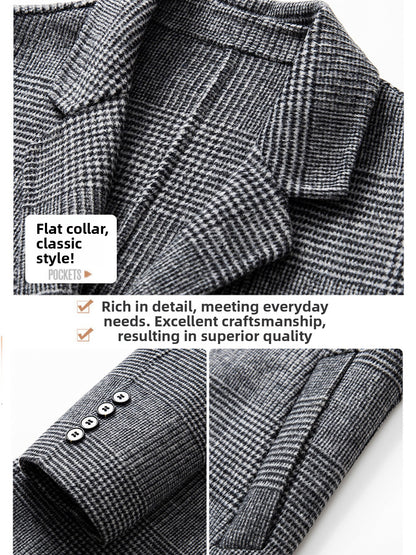 Mens Double-Sided Woolen Trench Coat