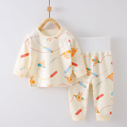 Childrens Cotton Pajama Set Long Sleeve Two-Piece