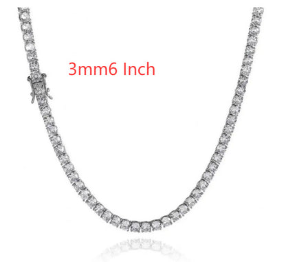 S925 Zilveren Moissanite Enkelrijige Tennisketting Unisex