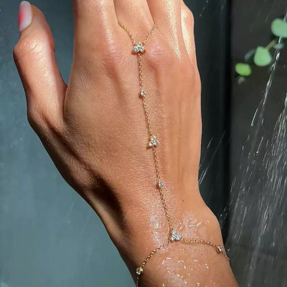 Zirconia Inlaid Rhinestone Adjustable Bracelet