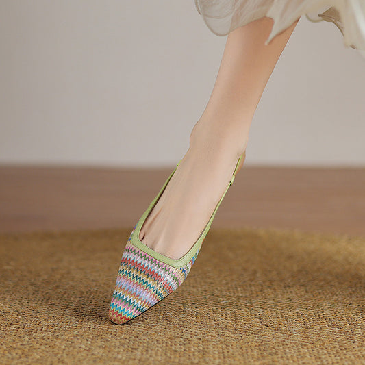 National style low-heeled baggy ankle bootie