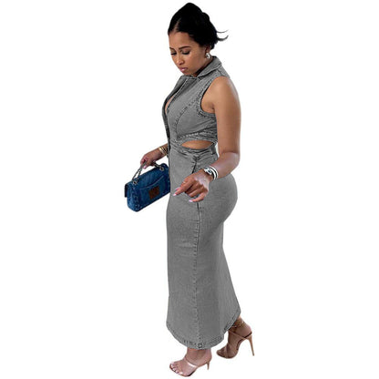 Halter-neck long dress