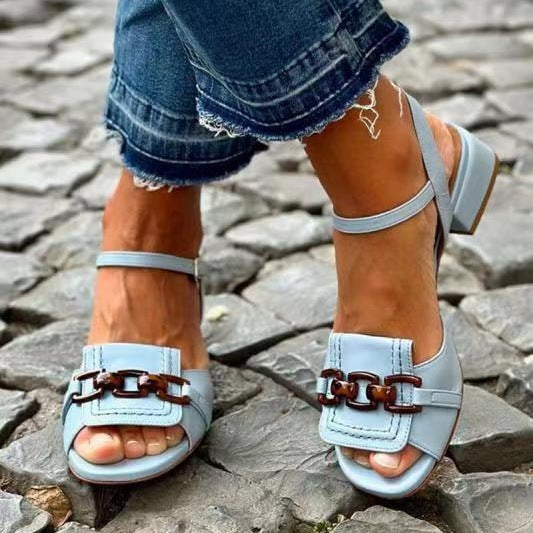High-heeled sandals with thin heels, thick heels, soft soles, breathable